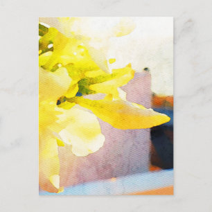 *~* Blommigt AP10-Gultens vattenfärgsblomma i pers Vykort