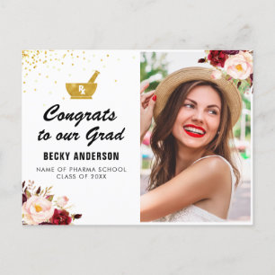 blommigt apotekare studenten Postcard Meddelande Vykort