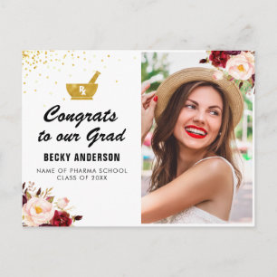 blommigt apotekare studenten Postcard Meddelande Vykort
