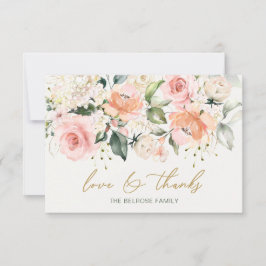 Blommigt Apricot Rosa ros Baby Shower Tack  Kort