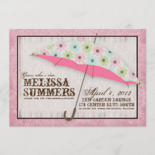 Blommigt April Showers Baby Shower-inbjudningar Inbjudningar