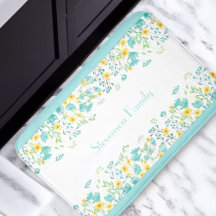 Blommigt Aqua Blue Gult Wildblommor Family Namn