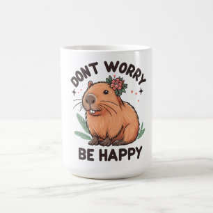 Blommigt är inte orolig att vara Lycklig, blommigt Kaffemugg