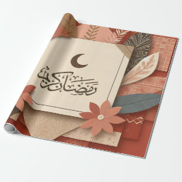Blommigt Arabiska Ramadan Mubarak Presentpapper