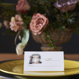 Blommigt Arch Bröllop Watercolor Placeringskort