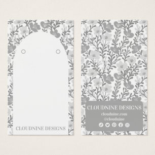 Blommigt Arch Chic Grått Aring Jewelry Visning Car Visitkort
