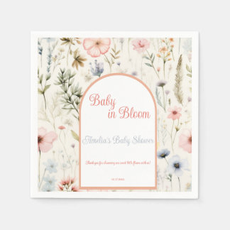 Blommigt Arch Design Baby i Bloom Baby Shower Pappersservett