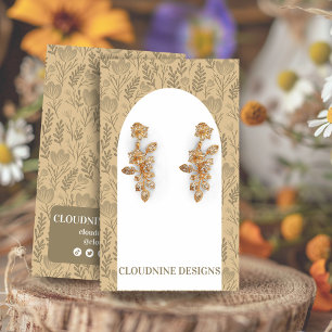 Blommigt Arch Earring Neutralts Juvelry Visning Ca Visitkort