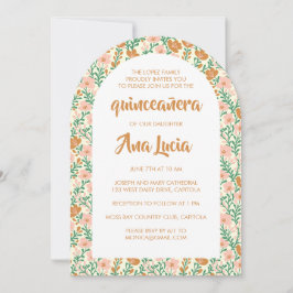 Blommigt Arch Flower Mönster CUSTOMPhoto Quinceañe Inbjudningar