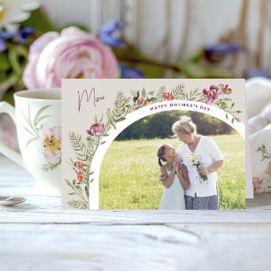 Blommigt Arch Photo Lycklig Mors dag Mimi Kort