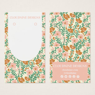 Blommigt Arch Rosa GreenEarring Jewelry Visning Ca Visitkort