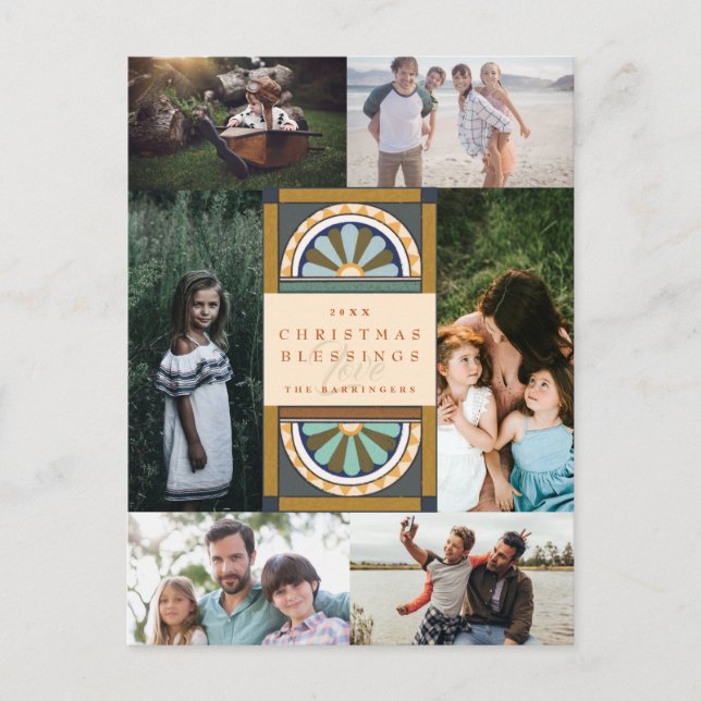 Blommigt Arches jul - multifoto till jul Helg Vykort (Framsida)