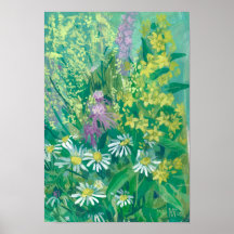 Blommigt Art av Summer Bloom Wildblommor Meadow Fl