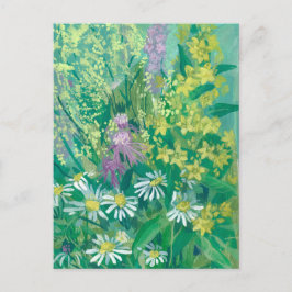 Blommigt Art av Summer Bloom Wildblommor Meadow Fl Vykort