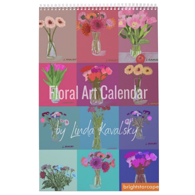 Blommigt Art Calendar av Linda Kavalsky+Anpassning Kalender (Omslag)