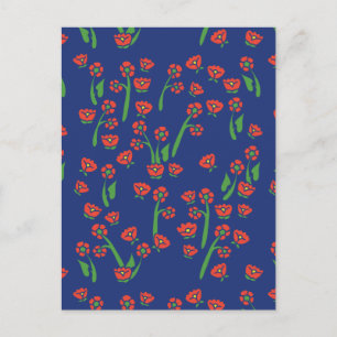 Blommigt Art Deco mönster Vykort