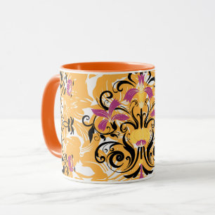 Blommigt Art, ihåligt liv, grafik Mugg