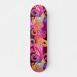 Blommigt Art Mini Skateboard Bräda 18,5 Cm