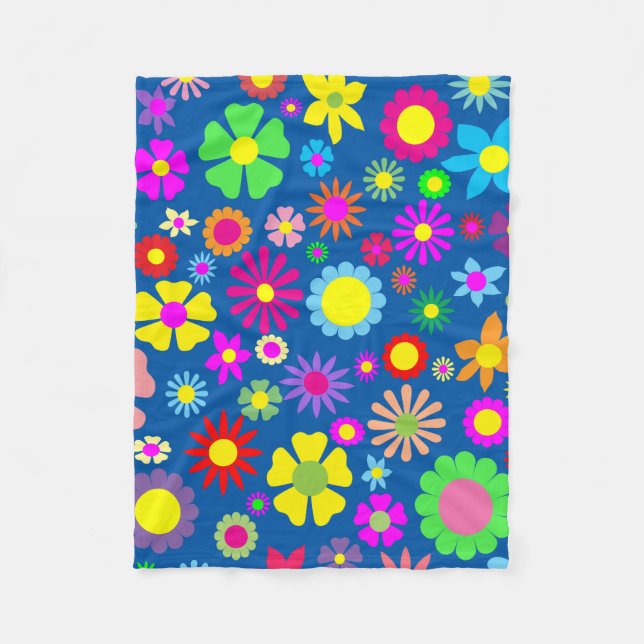Blommigt art mönster fleecefilt (Framsidan)