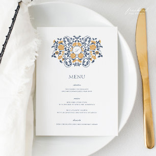 Blommigt Art nouveau Bröllop Menu, Vintage Botanis Meny