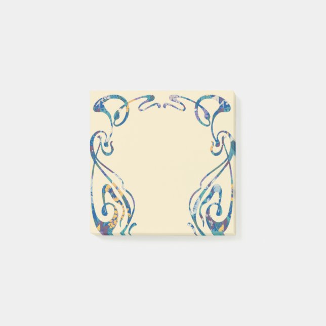 Blommigt art nouveau ram post-it block (Framsida)