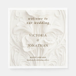 Blommigt Art nouveau Vintage bröllop Pappersservett