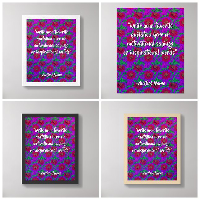 (Blommigt Art/Röda blommor) Skapa din egen offert Poster (Custom Floral Quote Art
)