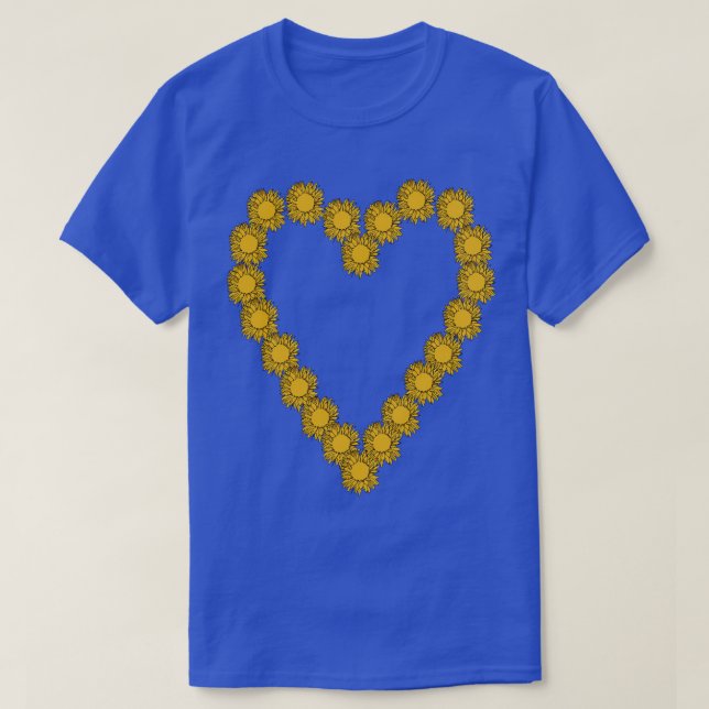 Blommigt Art Solroslinje Teckning Valentines day H T Shirt (Design framsida)