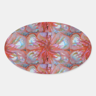 BLOMMIGT ART STICKERS BY ARTIST PAULA REILLY. OVALT KLISTERMÄRKE