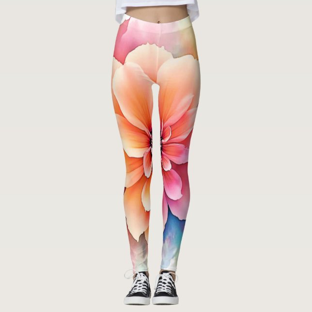 Blommigt Artistry Oveiled design Leggings (Framsida)