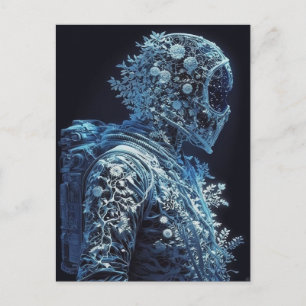 Blommigt Astronaut vykort, fryst Vykort