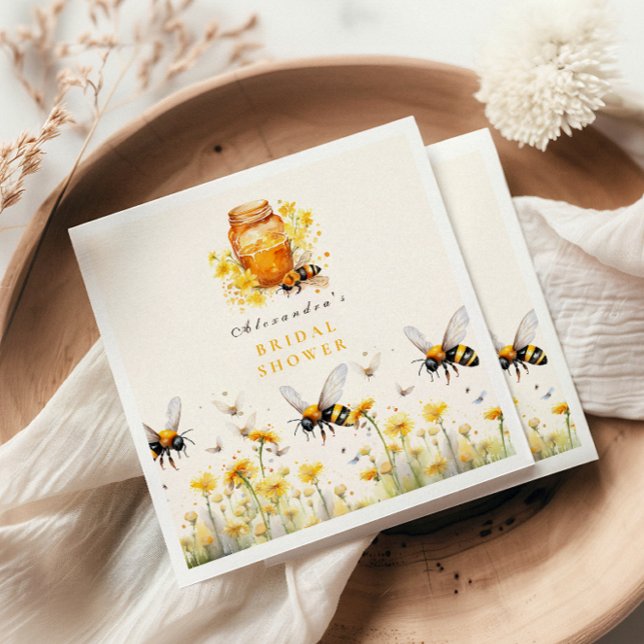 Blommigt att hon hittade sin honungsMöhippa Pappersservett (Skapare uppladdad)