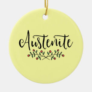 Blommigt Austenite Gult Bookish Julgransprydnad Keramik