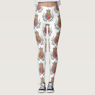 blommigt autistisk mamma leggings