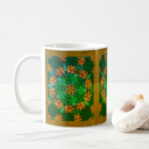 Blommigt av Abstrakt för Daisy av orange Kaffemugg