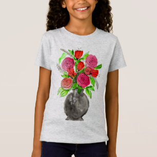 Blommigt av Abstrakt för handmålad vattenfärgsfärg T Shirt