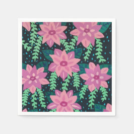 Blommigt av Abstrakt för rosa och Grönt Pappersservett