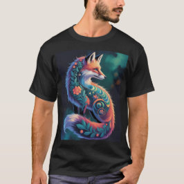Blommigt av abstrakt Fox Art | Vibrant Ornate Fox T Shirt