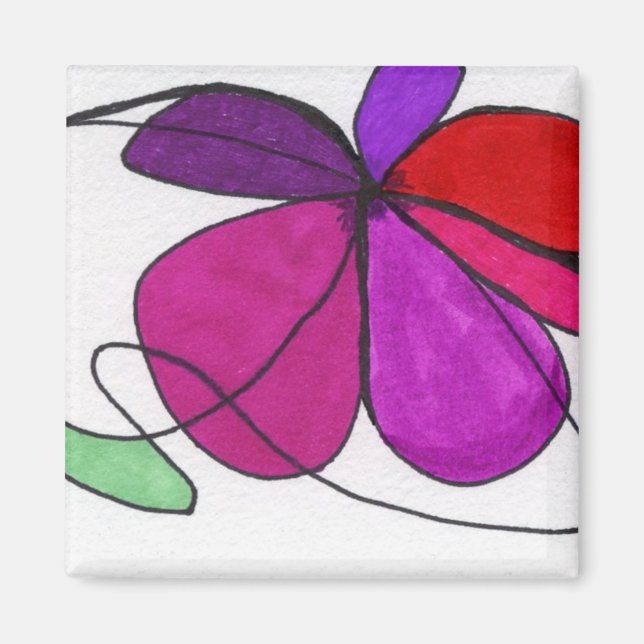 blommigt av abstrakt i grönten  violetta magnet (Framsidan)
