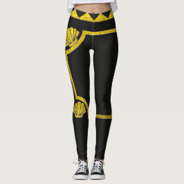 blommigt av abstrakten guld färg leggings