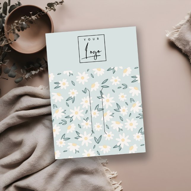 Blommigt av akut Daisy Aqua Blue Logotyp Hair Clip Visitkort (Skapare uppladdad)