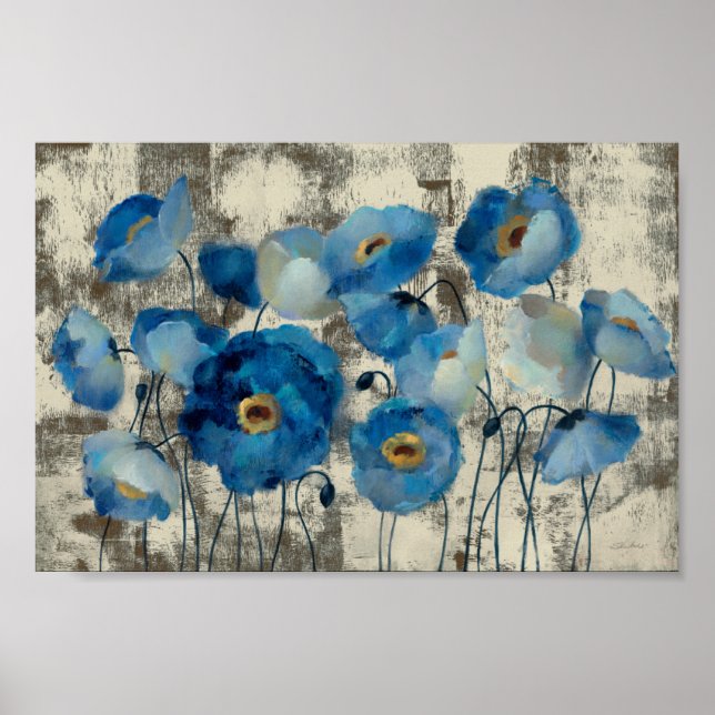 Blommigt av akvamarin poster (Framsidan)