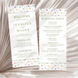 Blommigt av ängsblomma sommaren bröllop