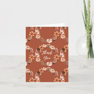 Blommigt av av Boho Bränd Orange Anteckningskort