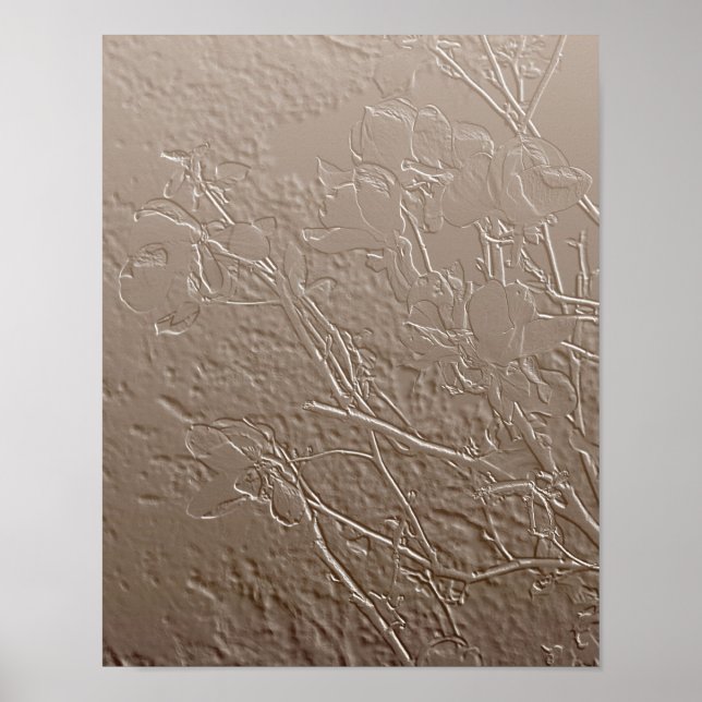 Blommigt av  av teckningsutkast för Embossed Magno Poster (Framsidan)