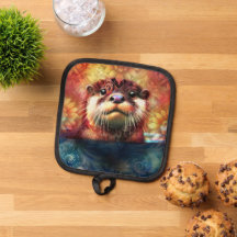 Blommigt av bättre Abstrakt Teal Orange Red Brown 