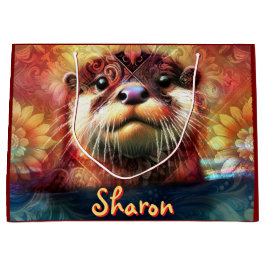 Blommigt av bättre Abstrakt Teal Orange Red Brown 