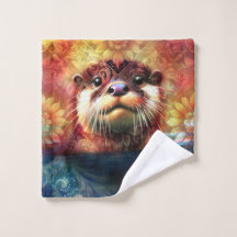 Blommigt av bättre Abstrakt Teal Orange Red Brown