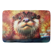 Blommigt av bättre Abstrakt Teal Orange Red Brown 