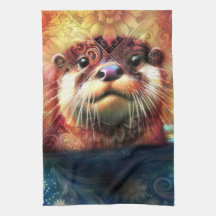 Blommigt av bättre Abstrakt Teal Orange Red Brown